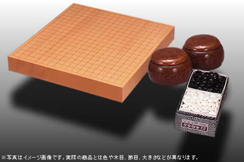 新桂2寸卓上碁盤+雪印セット 新桂2寸卓上碁盤+雪印セット